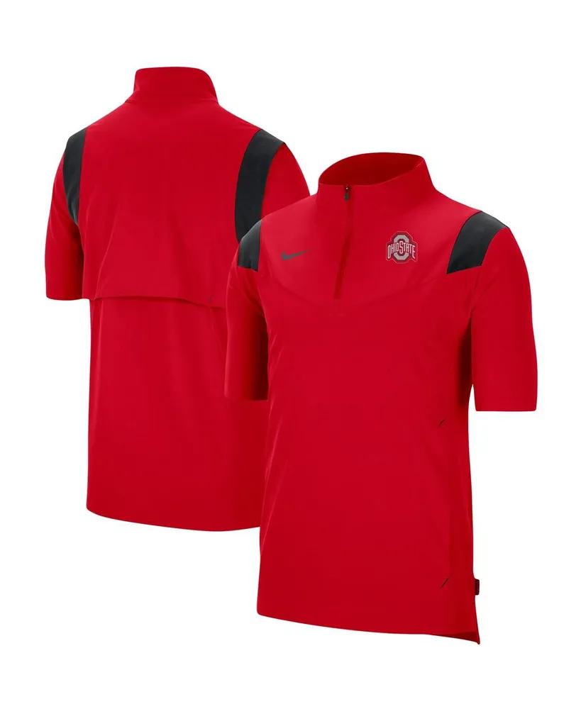 Men's Nike Scarlet Ohio State Buckeyes Coach Short Sleeve Quarter-Zip Jacket