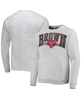 Men's League Collegiate Wear Heathered Gray Brown Bears Upperclassman Pocket Pullover Sweatshirt