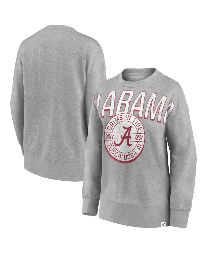 Women's Fanatics Heathered Gray Alabama Crimson Tide Jump Distribution Pullover Sweatshirt