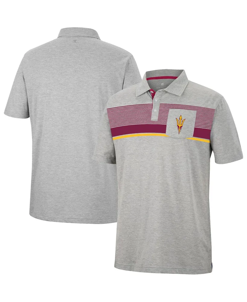 Men's Colosseum Heathered Gray Arizona State Sun Devils Golfer Pocket Polo Shirt