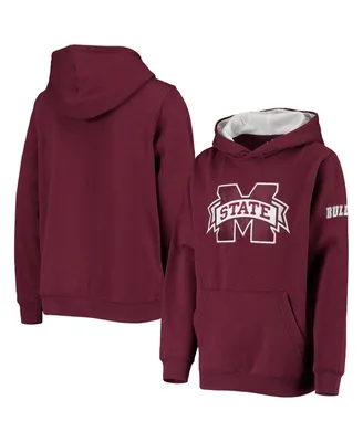 Big Boys Maroon Mississippi State Bulldogs Logo Pullover Hoodie