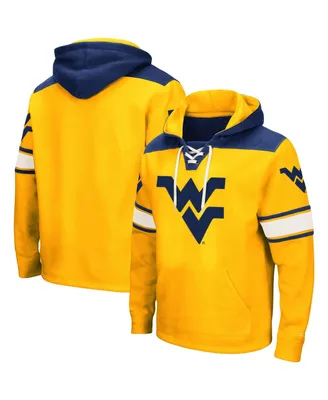 Men's Colosseum Gold West Virginia Mountaineers 2.0 Lace-Up Logo Pullover Hoodie
