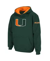 Big Boys Stadium Athletic Miami Hurricanes Logo Pullover Hoodie