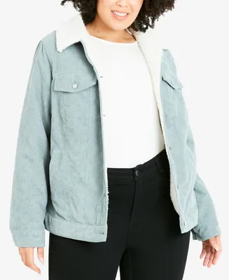 Avenue Women's Plus Size Cord Jacket