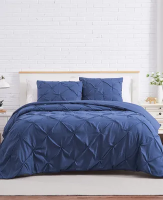 Southshore Fine Linens Pintuck 3 Piece Duvet Cover Set, King/California King