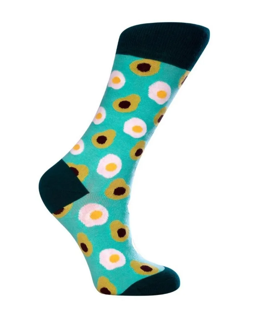 Love Sock Company Women's Avocado W-Cotton Novelty Crew Socks with Seamless Toe Design, Pack of 1