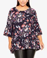 Avenue Plus Estella Print Top