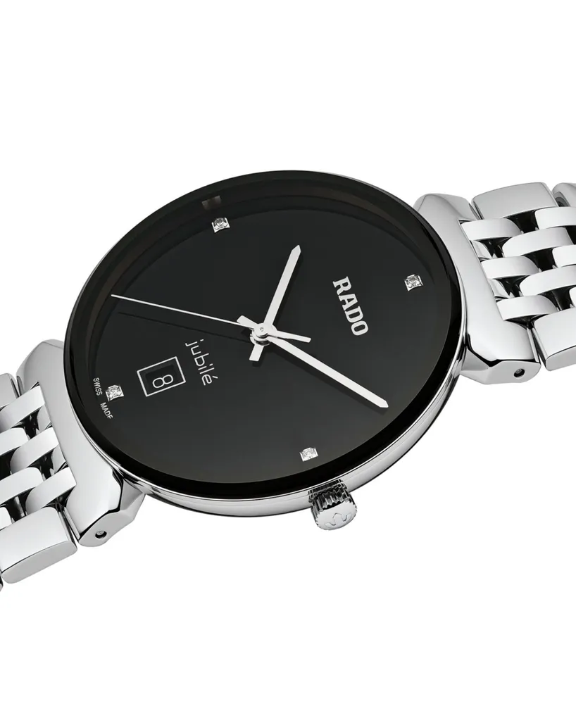 Rado Women's Swiss Florence Classic Diamond Accent Stainless Steel Bracelet Watch 38mm