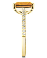 Macy's Citrine (3-1/7 ct. t.w.) and Diamond (1/4 Ring 14K Yellow Gold