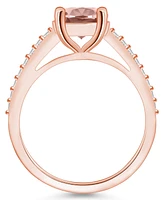 Macy's Morganite (2-1/2 ct. t.w.) and Diamond (1/4 Ring 14K Rose Gold