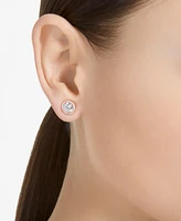 Swarovski Silver-Tone Constella Pave Button Earrings