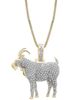 Diamond Goat Pendant Necklace (1/2 ct. t.w.) in 14k Gold-Plated Sterling Silver, 22"