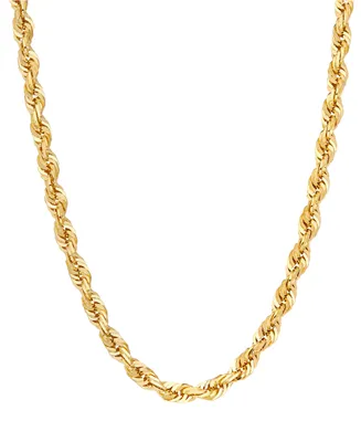 Diamond Cut Rope Chain 22" Necklace (4-3/8mm) in 10k Yellow Gold