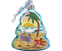 Designocracy Fun At the Beach Mercury Holiday Ornaments, Set of 3