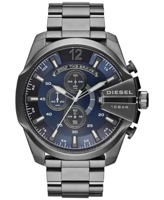 Diesel Men's Chronograph Mega Chief Gunmetal Ion-Plated Stainless Steel Bracelet Watch 59x51mm DZ4329