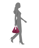 Nina Women's Glass Crystal Mesh Double Ring Handle Pouch Bag