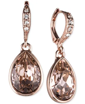 Givenchy Rose Gold-Tone Crystal Drop Earrings