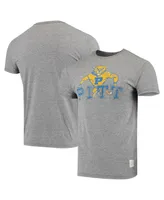 Men's Original Retro Brand Heathered Gray Pitt Panthers Team Vintage-Like Tri-Blend T-shirt