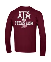 Men's Champion Maroon Texas A&M Aggies Team Stack Long Sleeve T-shirt