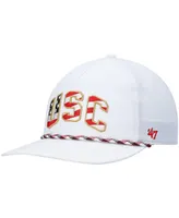 Men's '47 White Usc Trojans Stars and Stripes Flag Flutter Hitch Snapback Hat