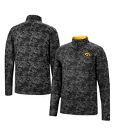 Men's Colosseum Black Iowa Hawkeyes Tivo Quarter-Zip Jacket