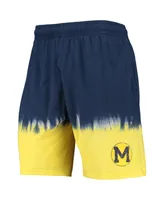 Men's Mitchell & Ness Navy, Gold Michigan Wolverines Tie-Dye Shorts