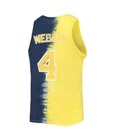 Men's Mitchell & Ness Chris Webber Maize, Navy Michigan Wolverines Name and Number Tie-Dye Tank Top