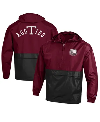 Men's Champion Maroon Texas A&M Aggies 12th Man Centennial Blocked Packable Half-Zip Pullover Jacket