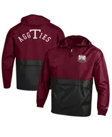 Men's Champion Maroon Texas A&M Aggies 12th Man Centennial Blocked Packable Half-Zip Pullover Jacket