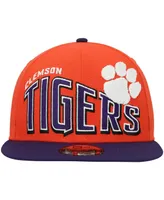 Men's New Era Orange Clemson Tigers Two-Tone Vintage-Like Wave 9FIFTY Snapback Hat