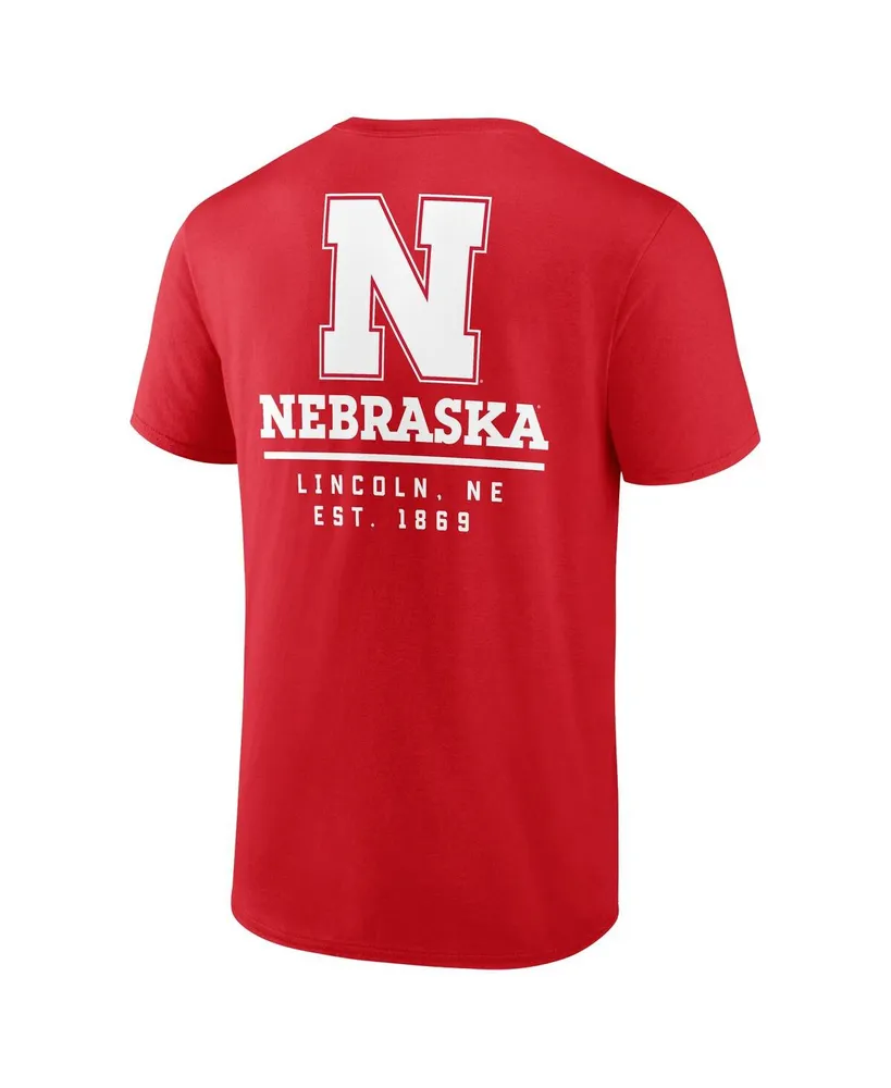 Men's Fanatics Scarlet Nebraska Huskers Game Day 2-Hit T-shirt