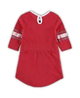 Toddler Girls Colosseum Heathered Crimson Oklahoma Sooners Poppin Sleeve Stripe Dress