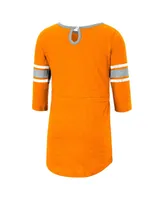 Toddler Girls Colosseum Heathered Tennessee Orange Tennessee Volunteers Poppin Sleeve Stripe Dress