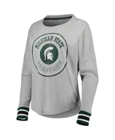 Women's Colosseum Heathered Gray Michigan State Spartans Andy Long Sleeve T-shirt