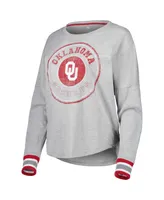 Women's Colosseum Heathered Gray Oklahoma Sooners Andy Long Sleeve T-shirt