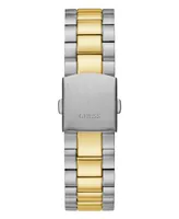 Guess Men's Two Tone Stainless Steel Bracelet, Day, Date Watch, 42mm