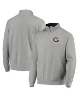 Men's Colosseum Heathered Gray Georgetown Hoyas Tortugas Logo Quarter-Zip Jacket