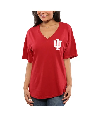 Women's Crimson Indiana Hoosiers Spirit Jersey Oversized T-shirt