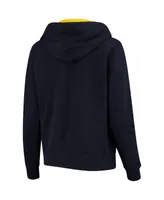 Women's Stadium Athletic Navy Michigan Wolverines Arched Name Full-Zip Hoodie