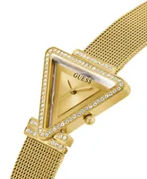 Guess Women's Gold-Tone Glitz Stainless Steel, Mesh Bracelet Watch, 34mm - Gold