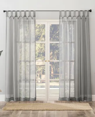 Amina Open Weave Indoor/Outdoor Sheer Tab Top Curtain Panel