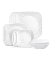 Corelle Cherish Square 16 Piece Dinnerware Set, Service for 4