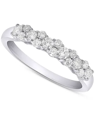 Forever Grown Diamonds Lab-Created Diamond Cluster Band (1/2 ct. t.w.) Sterling Silver