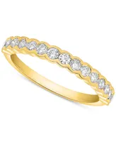 Forever Grown Diamonds Lab-Created Diamond Scalloped Band (1/2 ct. t.w.) 14k Gold-Plated Sterling Silver - Gold