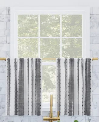 Archaeo Slub Texture Stripe Cotton Cafe Curtain Pair