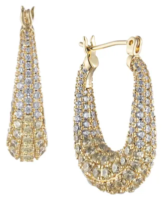 Bonheur Jewelry Cybele Crystal Encrusted Hoop Earrings