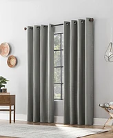 Textured Linen Blend Total Blackout Grommet Top Curtain