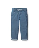 Hope & Henry Baby Boys Chambray Rolled Cuff Pant With Drawstring
