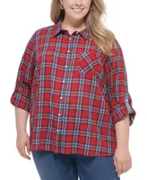 Tommy Hilfiger Plus Plaid Utility Shirt