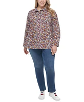 Tommy Hilfiger Plus Size Cotton Printed Utility Shirt